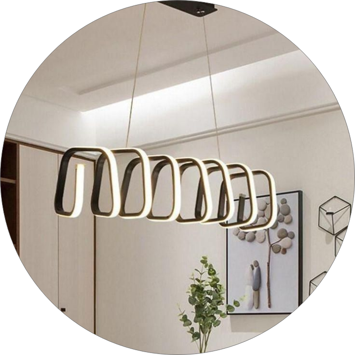 لوستر سقفی مدرن فنر مربع ایی 120 سانت 00605