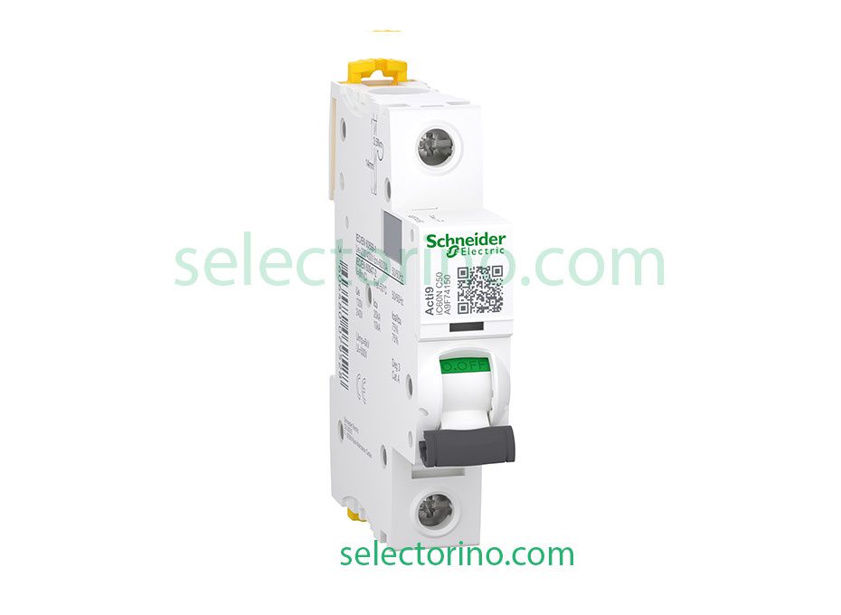 مینیاتوری تک فاز با جریان 50 آمپر 1P-50مدل A9K24150 برند Schneider Electric