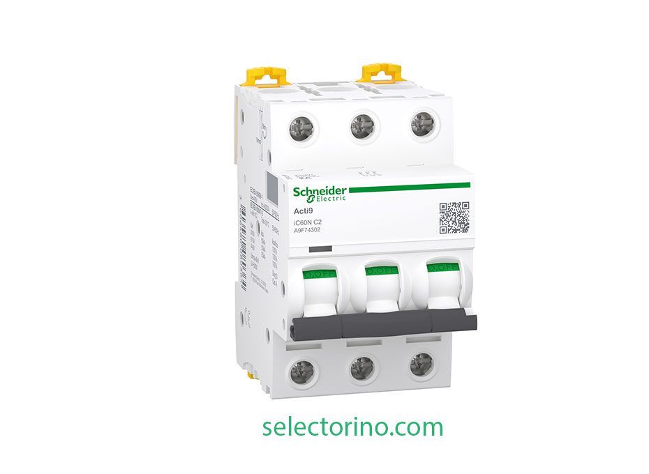 مینیاتوری سه پل 2 آمپر مینیاتوری 3P-2 مدل A9F74302 اشنایدر Schneider Electric
