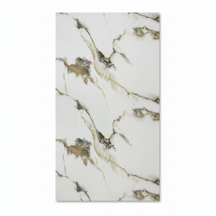 استونید (ماربل شیت) کد 1451 – دیوارپوش دکوراتیو سفید و طوسی شیک