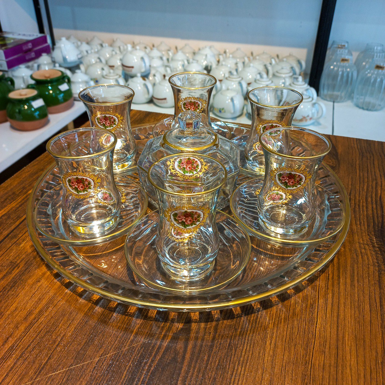 خانه و آشپزخانه پریلند - سرویس چای‌ خوری طرح سبد گل (پست پیشتاز پس کرایه)