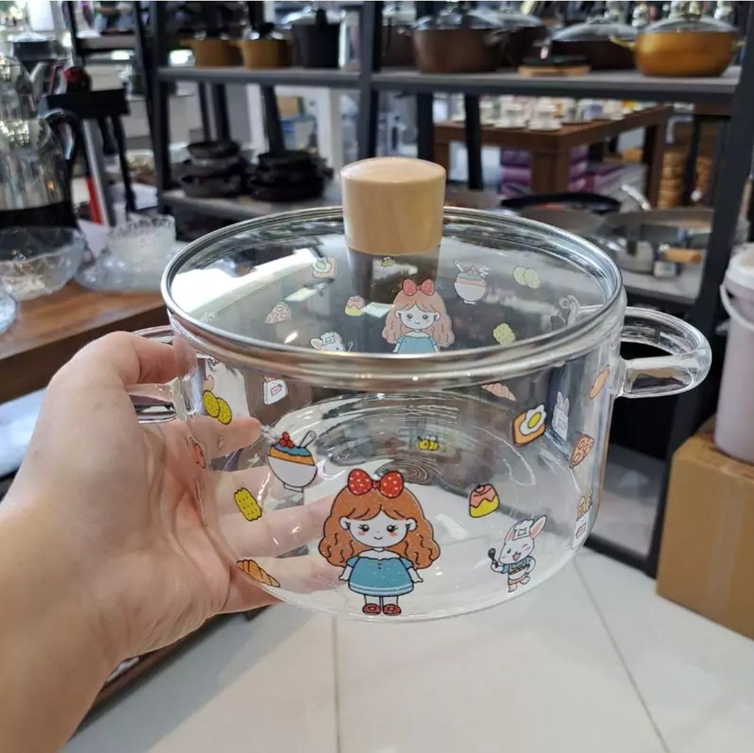 خانه و آشپزخانه پریلند - قابلمه پیرکس درب بامبو 1800 میل کد187 (پست پیشتاز پس کرایه)