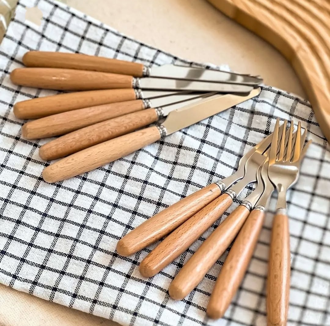 کارد و چنگال دسته بامبو وارداتی