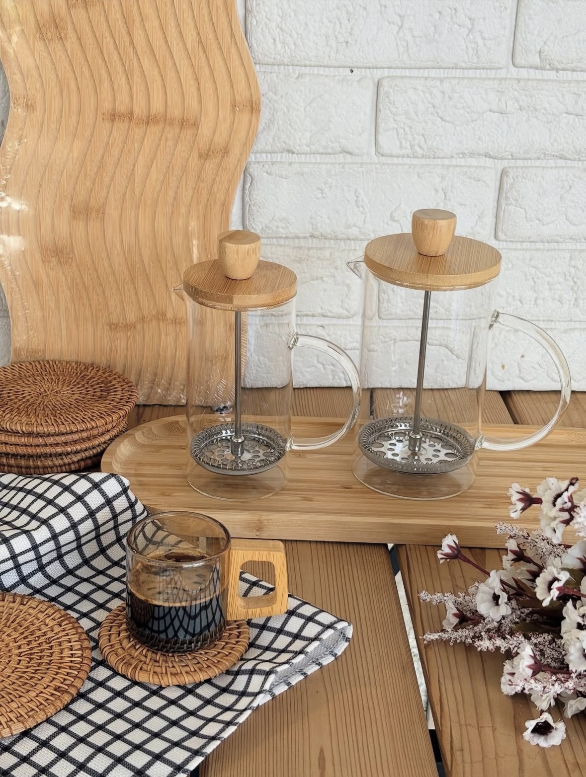 فرنچ پرس پیرکس درب بامبو