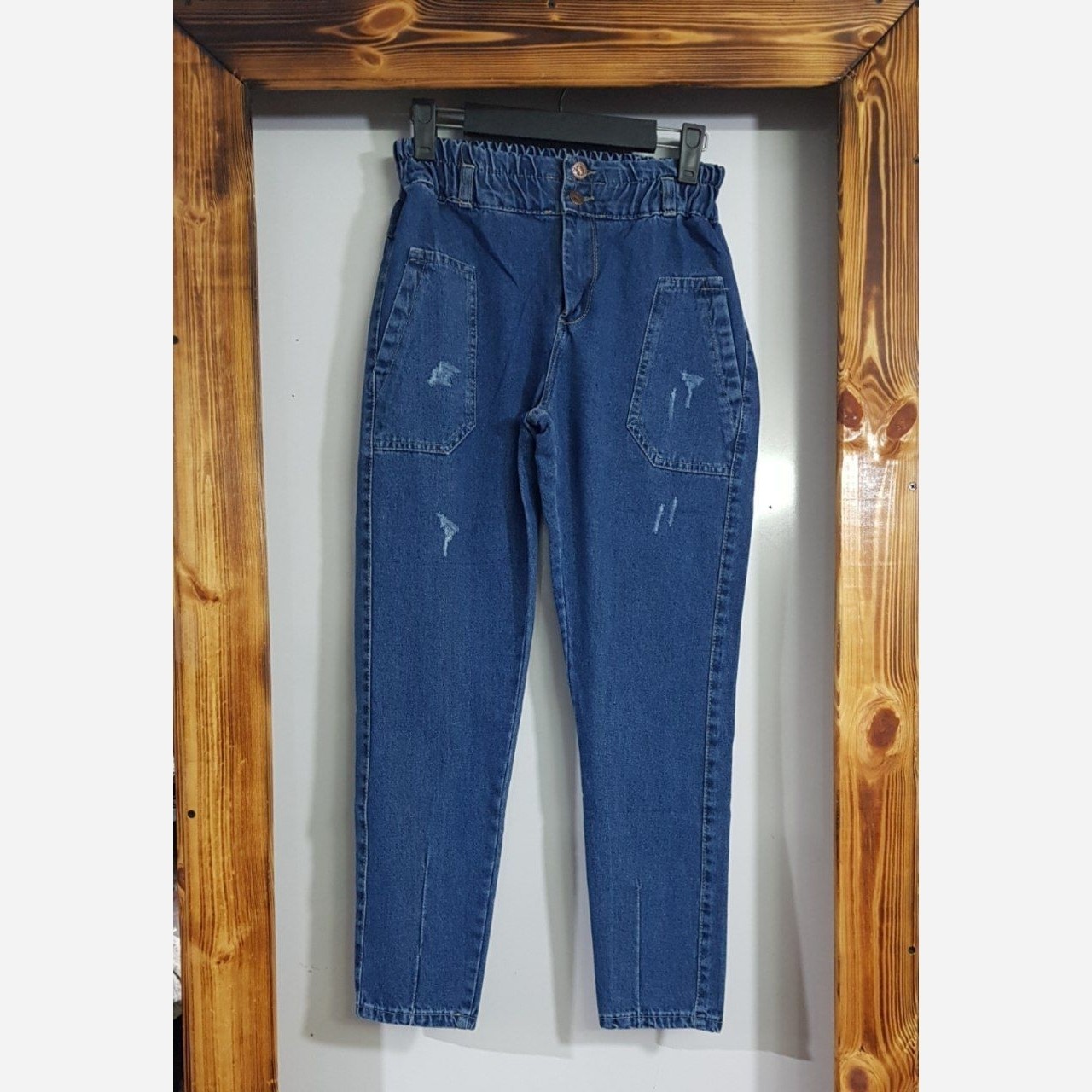 شلوارجین زنانه مام استایل لی مام فیت جنس عالی و قد 90