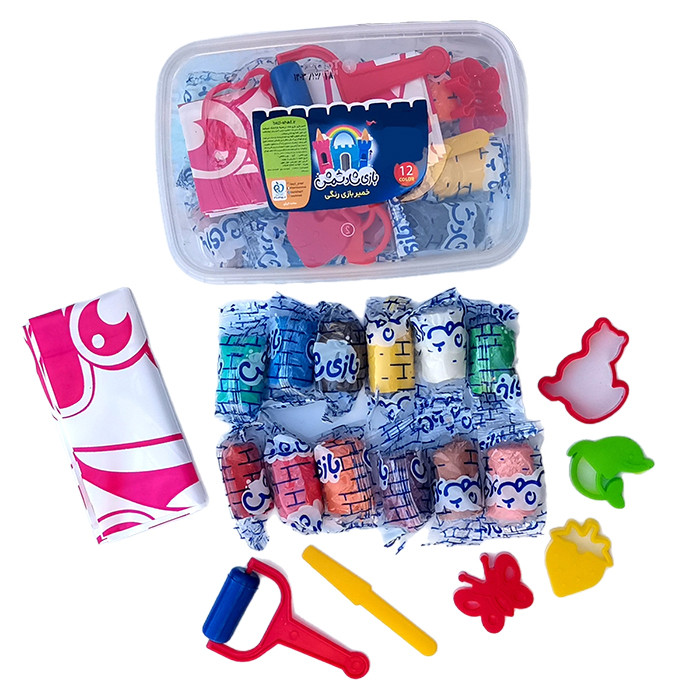 خمیر بازی بازی شاد مدل ظرفی بسته 12 عددی
