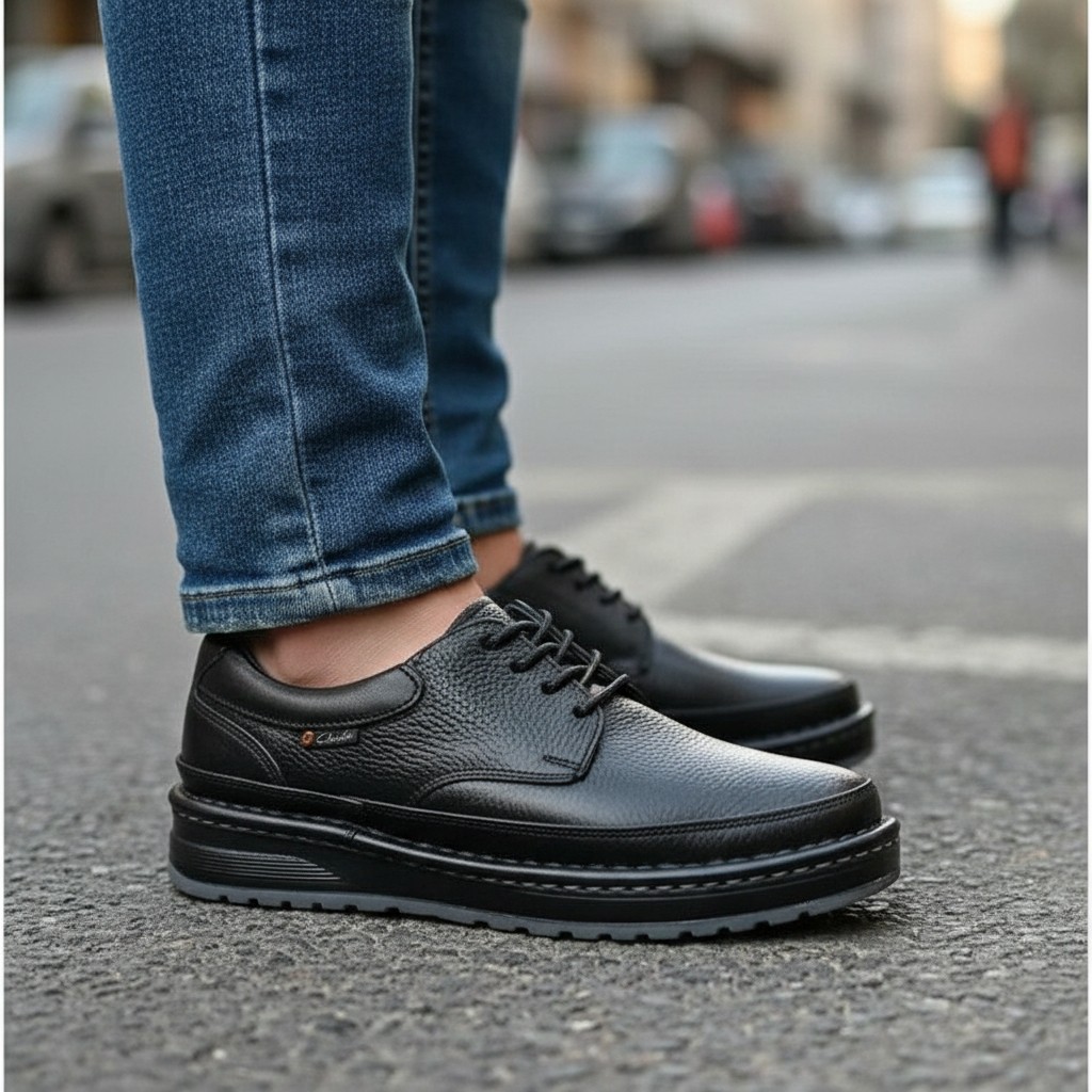 کفش کلارک مردانه تمام چرم زیره تی پیو با گارانتی