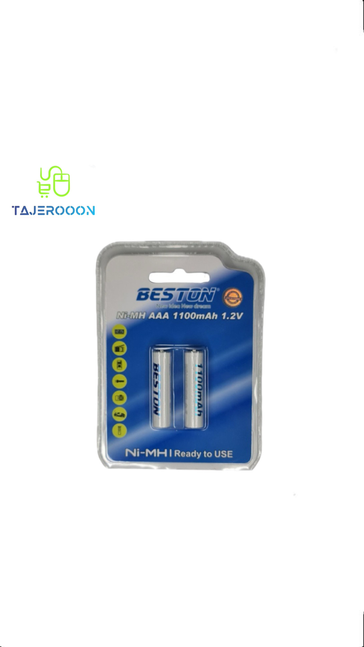 باتری نیم قلمی شارژی بستون 1100‌ میلی‌آمپر