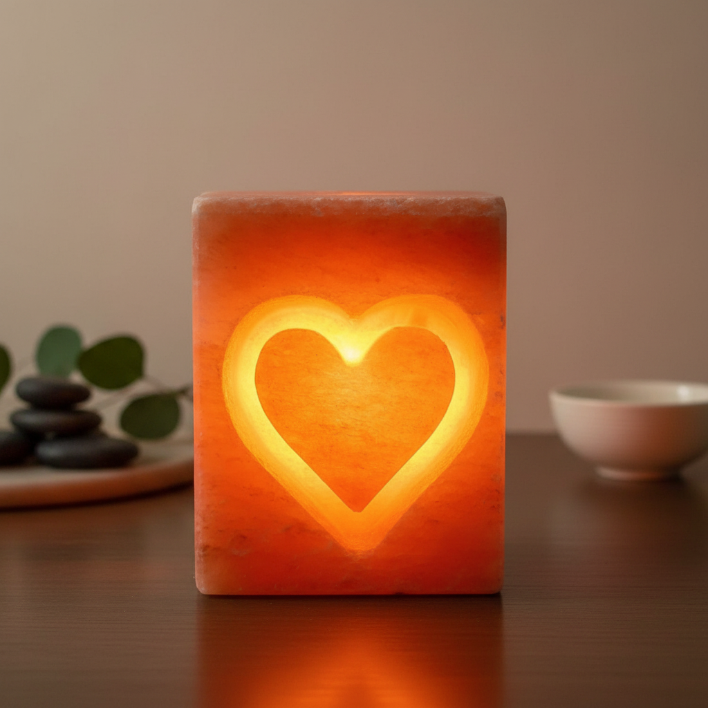 آباژور سنگ نمک مدل قلب چراغ خواب قلب سه بعدی مبلمونسرا مدل 234657