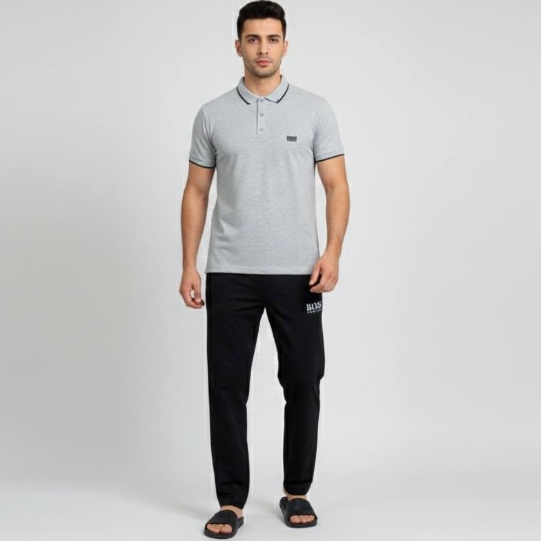 ست تیشرت و شلوار یقه فرنچ مردانه 