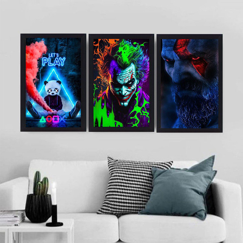 تابلو گیم دکور طرح گیم مدل S03 مجموعه 3 عددی مبلمونسرا مدل 268587