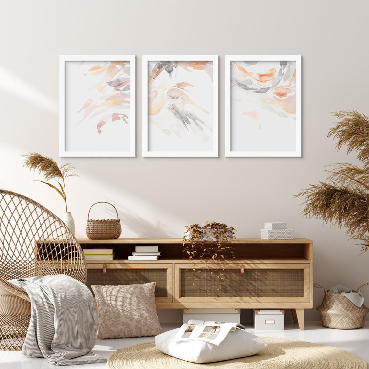 تابلو دکوراتیو مدل انتزاعی کد E554 مجموعه 3 عددی