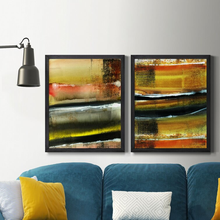 تابلو دکوراتیو مدل انتزاعی کد E565 مجموعه 2 عددی مبلمونسرا مدل 268574