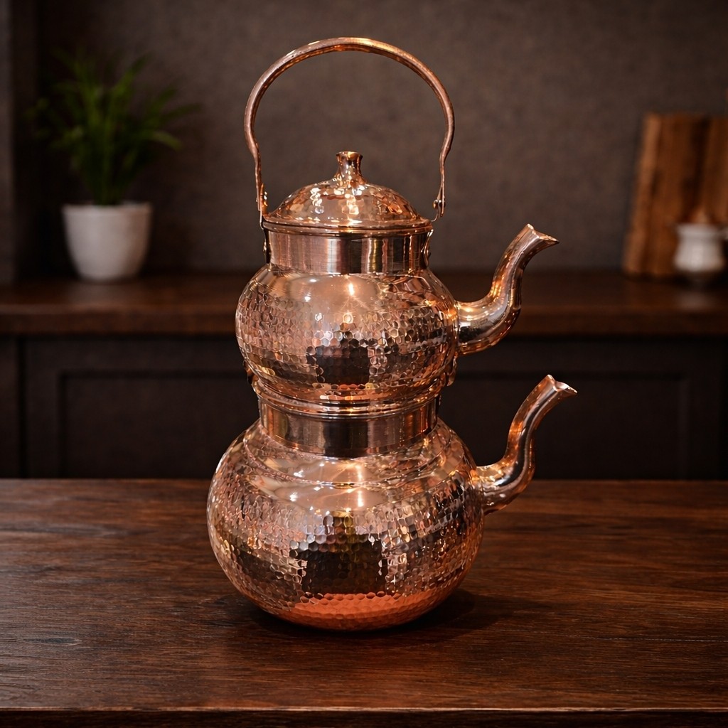 کتری و قوری مسی 