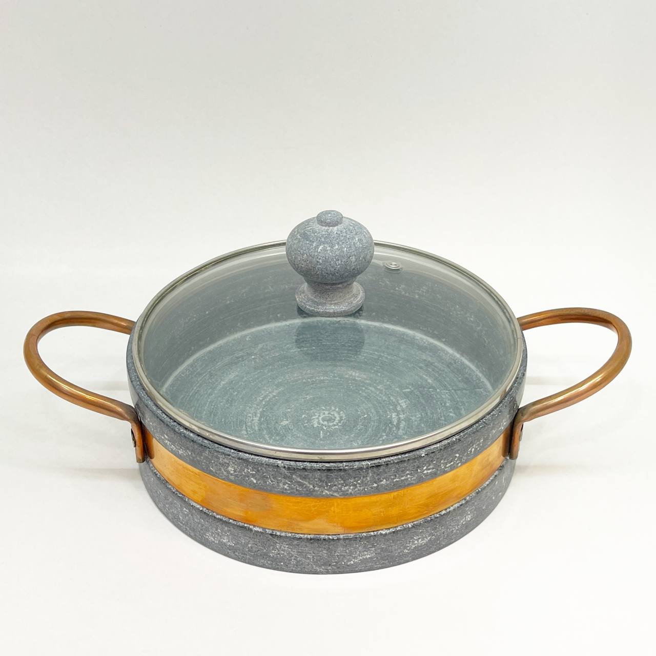 تابه سنگی دسته مس مدل تراش راسته