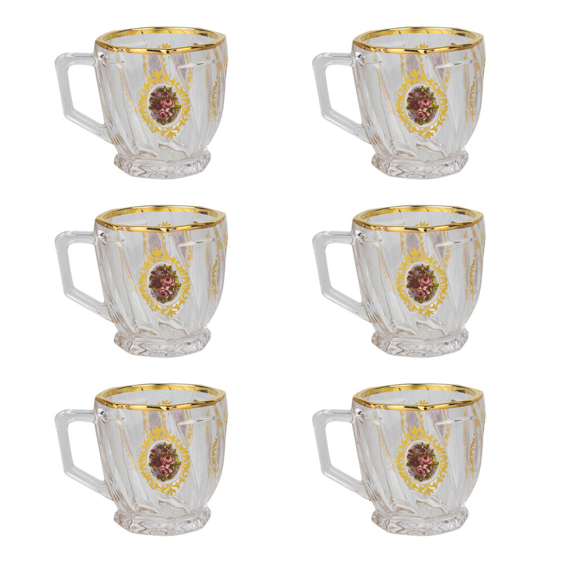 فنجان بلینک مکس مدل اسکوئر گلسرخی کد 125 بسته 6 عددی