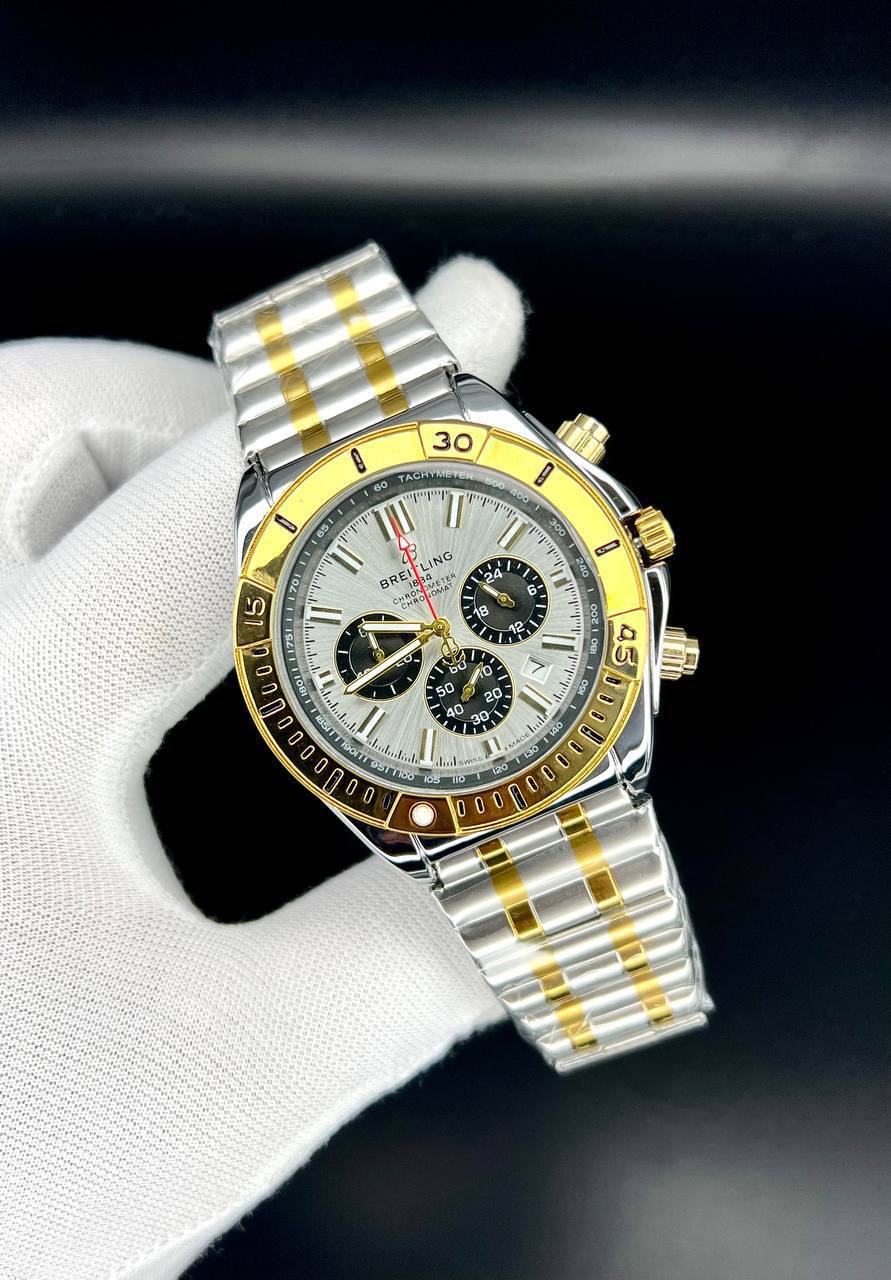 ساعت مردانه مارک برایتلینگ breitling سه موتور فعال کیفیت عالی رنگ ثابت کد 1924648