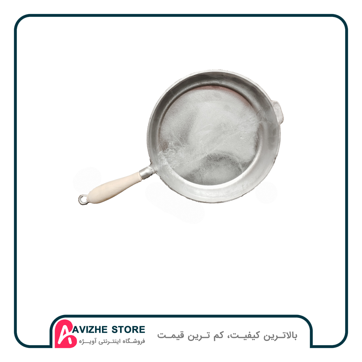 ماهی تابه چدنی روسی دسته چوبی قطر 28