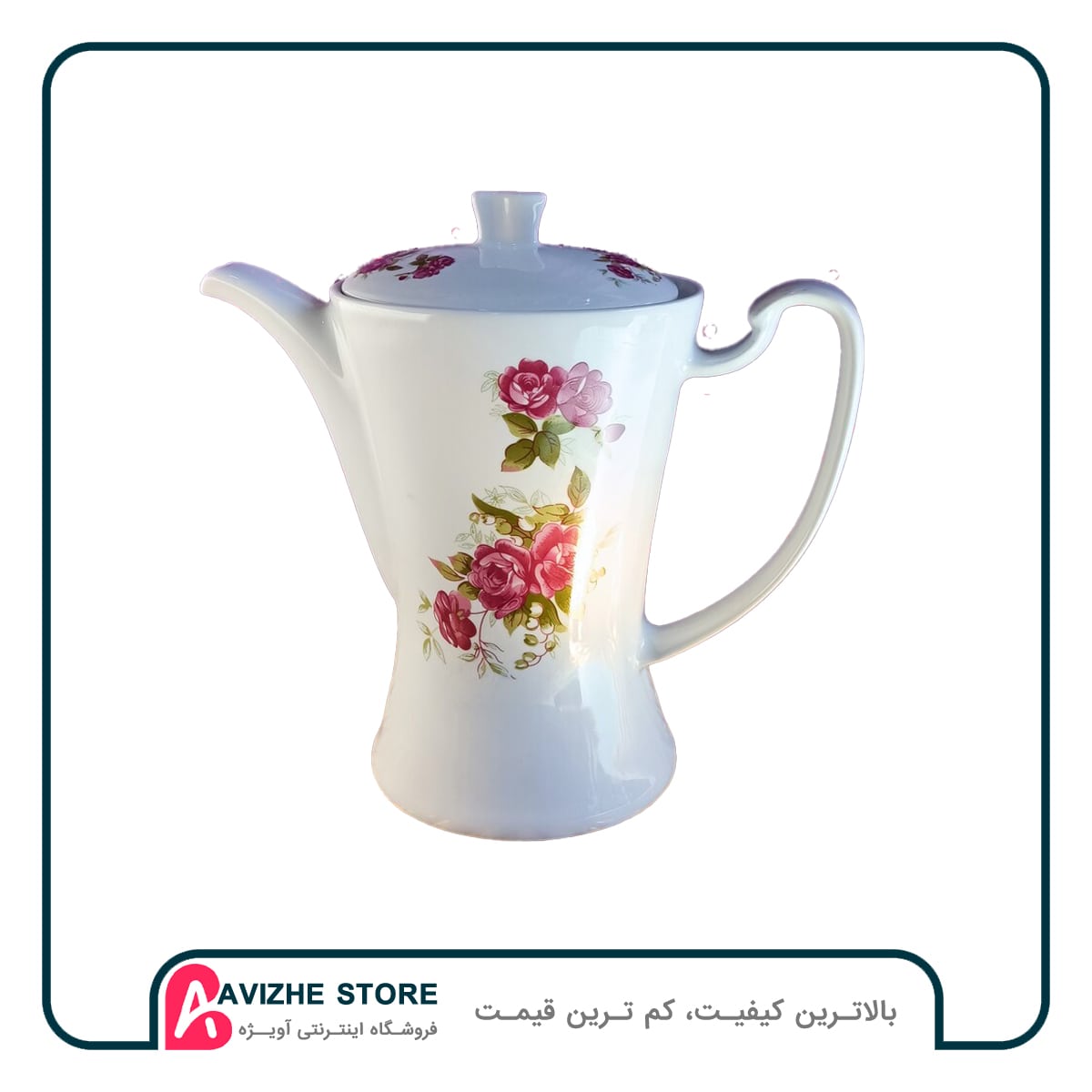 قوری عصرانه خوری شیرخوری چینی گلسرخی