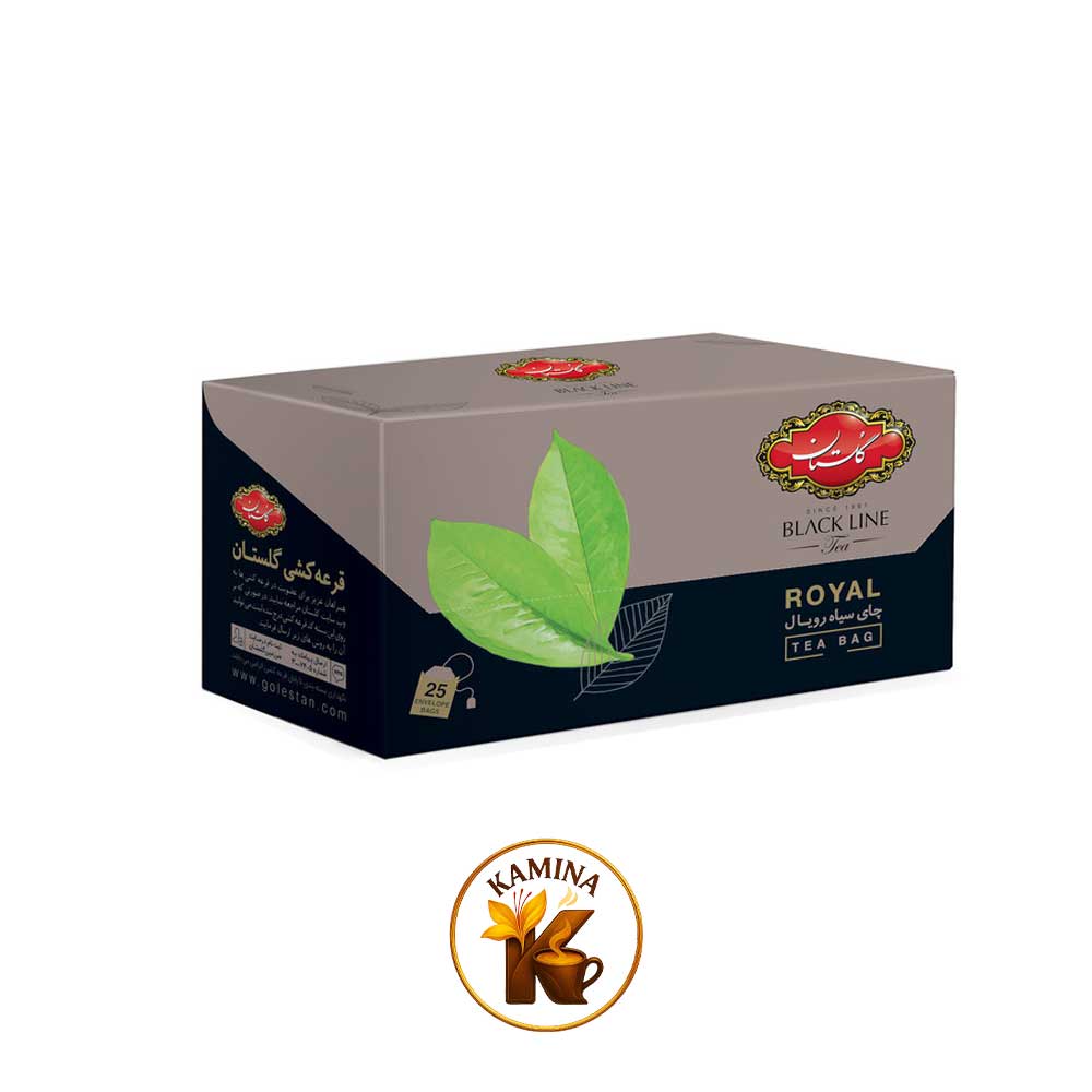 چای سیاه کیسه‌ای گلستان بلک لاین رویال 25 عددی