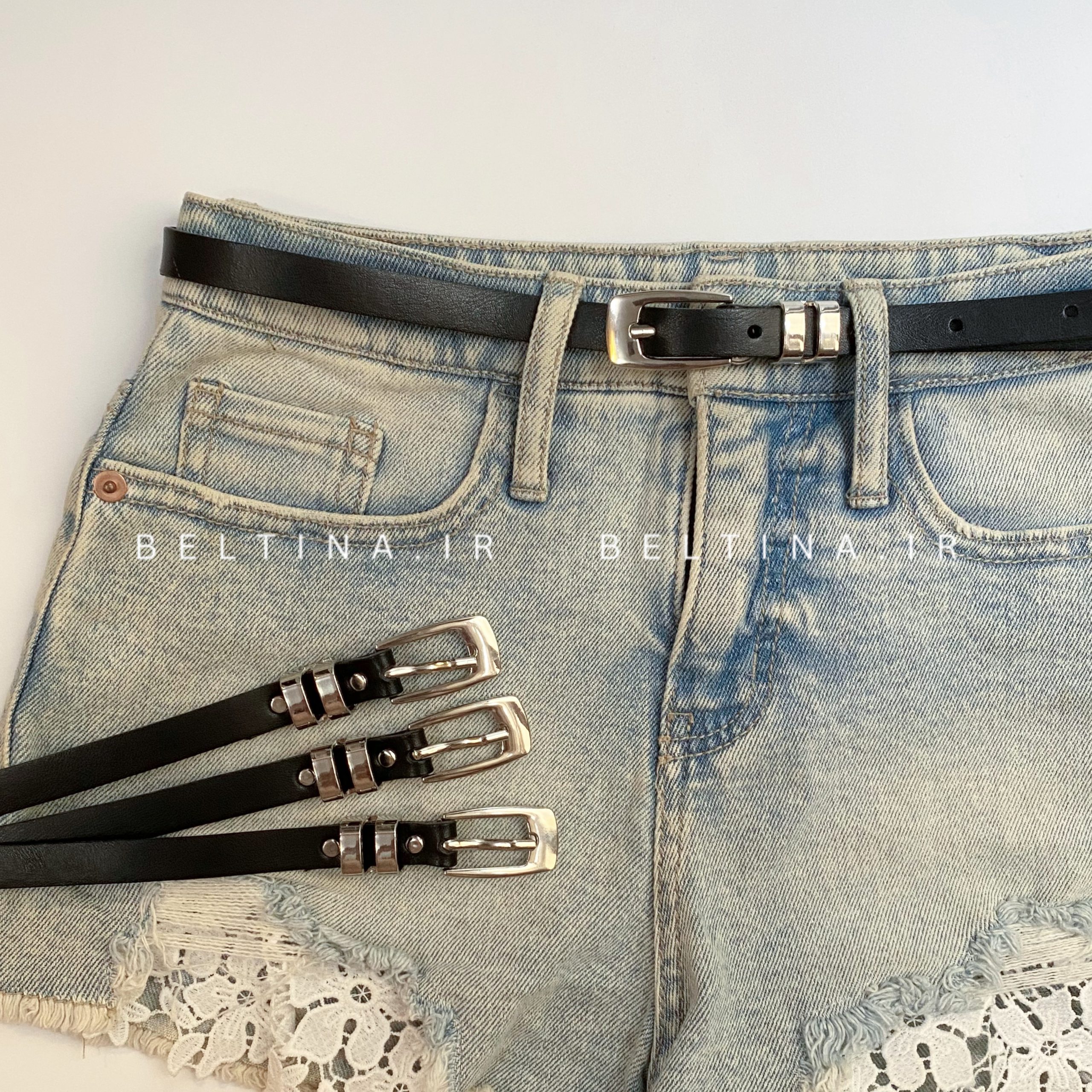 کمربند زنانه 1.5 سانت دو پل کد 068 - فروش با قیمت ویژه