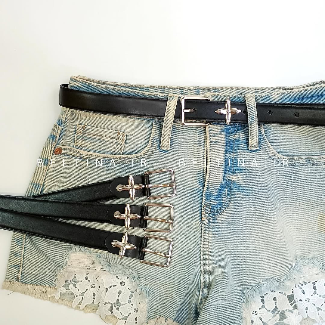 کمربند زنانه 2.5 سانت سگک خارجی پل فلزی کد025 - فروش با قیمت ویژه