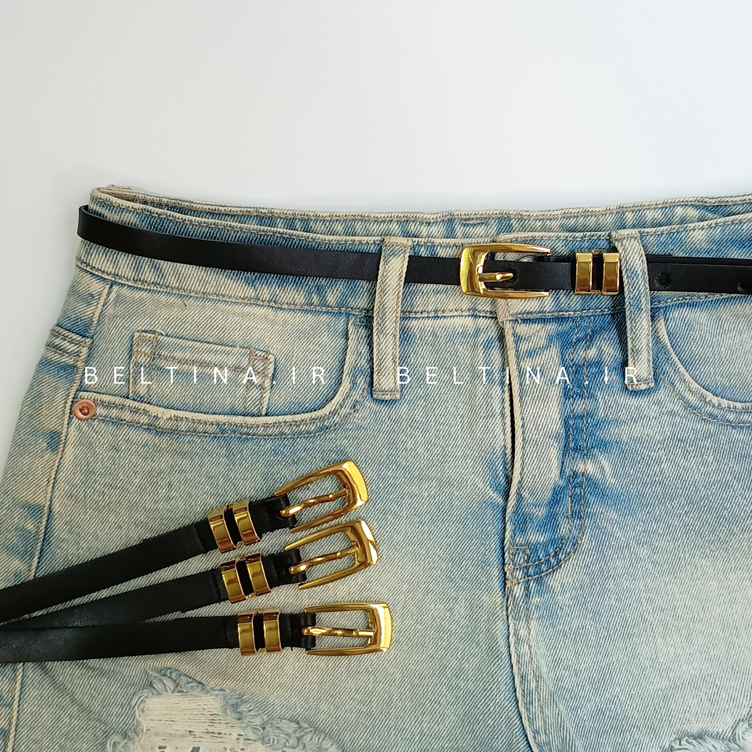 کمربند زنانه 1.5 سانت دو پل کد 002 - فروش با قیمت ویژه