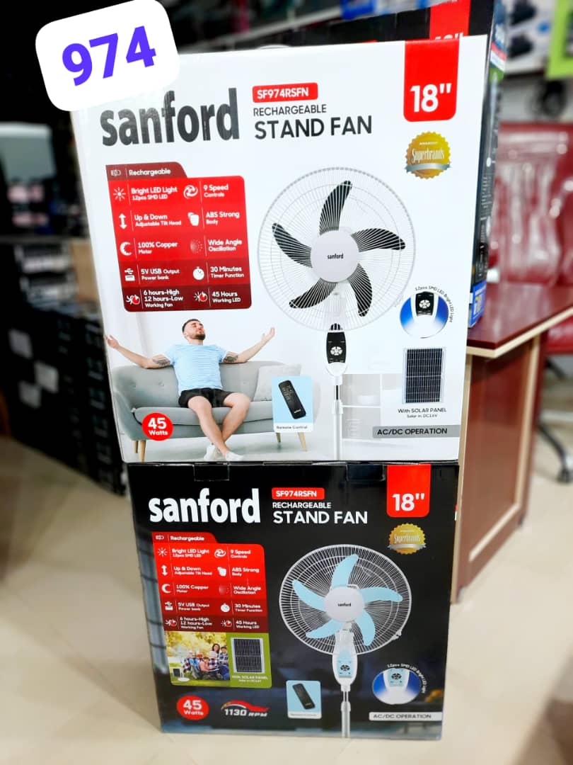 پنکه ایستاده شارژی سانفورد مدل 974 | Sanford Rechargeable Stand Fan تضمین اصالت و سلامت