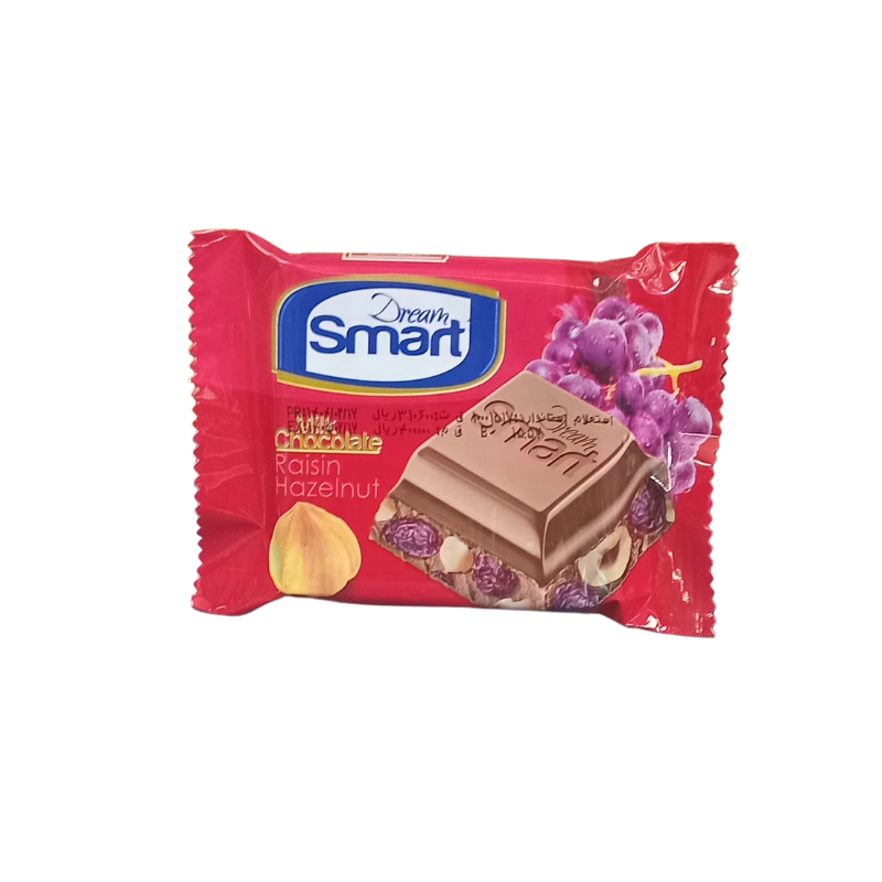 شکلات مغز دار کشمش فندوق دریم اسمارت 50 گرمی (12 عددی )