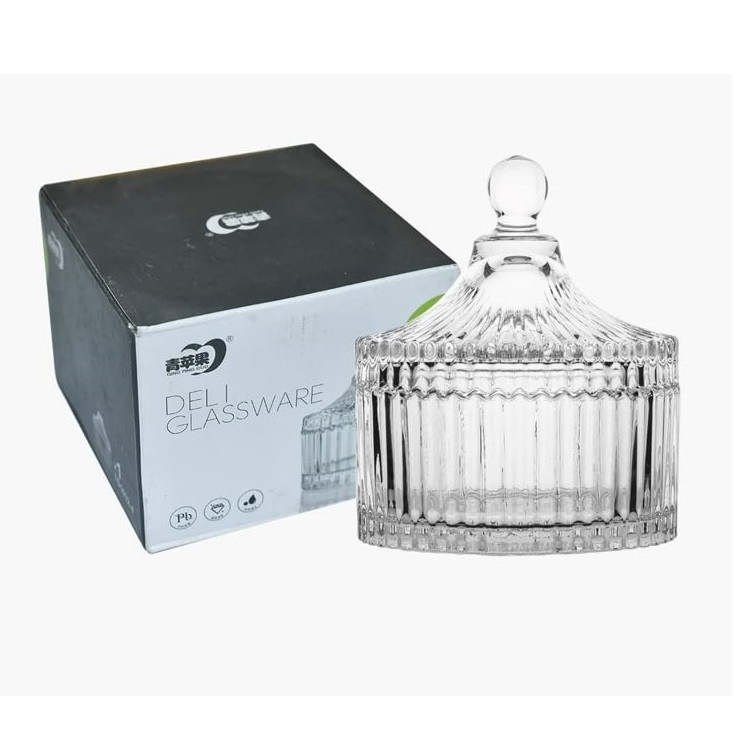 قندان دلی گلس مدل خط دار کد 1369n