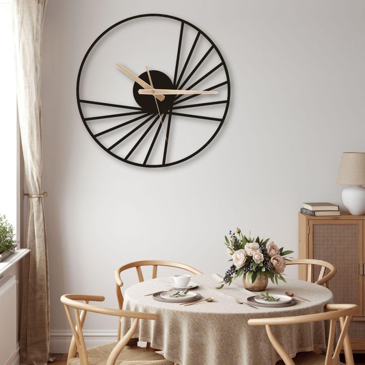 ساعت دیواری مدرن مناسب دکوراسیون مدرن با موتور تایوانی آرام گرد کد H-193