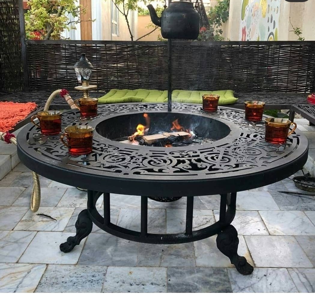 اتشدان گرد مدل نقشینه(گازی) ارتفاع 45 ابعاد قطر 1 متر