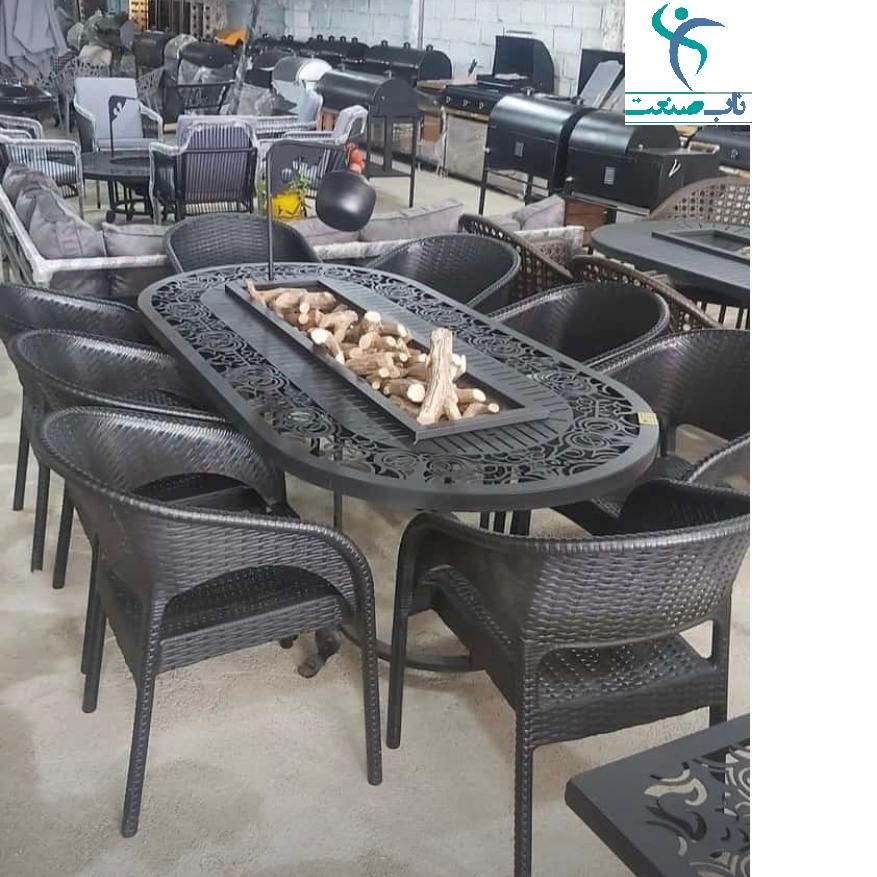 میز اتشدان گازی مدل بیضی