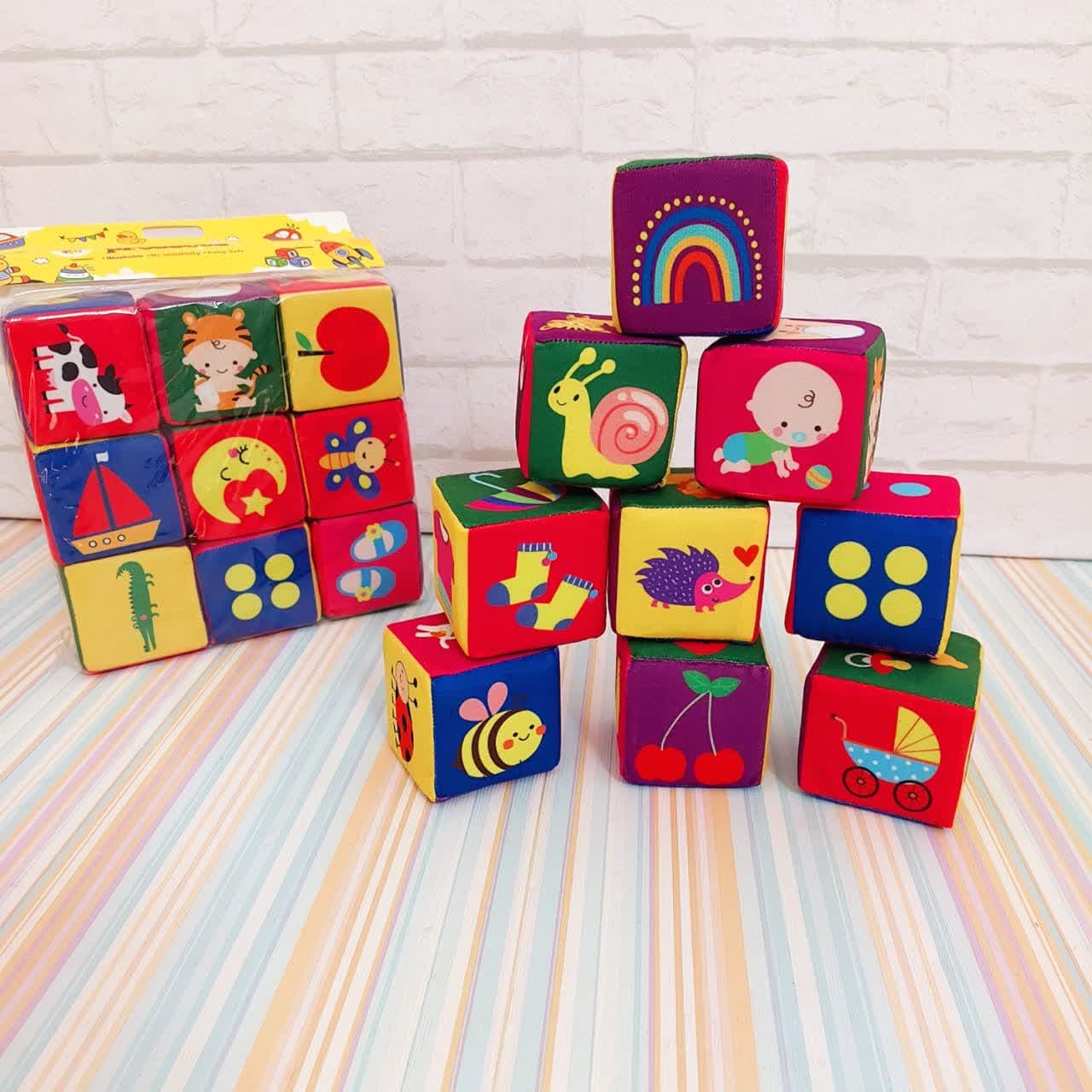 مکعب رنگی ابری-پارچه ای 9 تایی ( نه تایی )