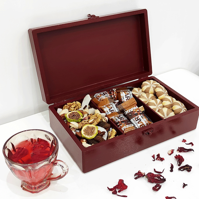 جعبه پذیرایی دستساز طرح گل و مرغ کد1525