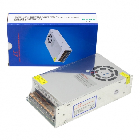 تغذیه سوئیچینگ فلزی 12 ولت 20 آمپر 12v-20A فن دار مارک LT