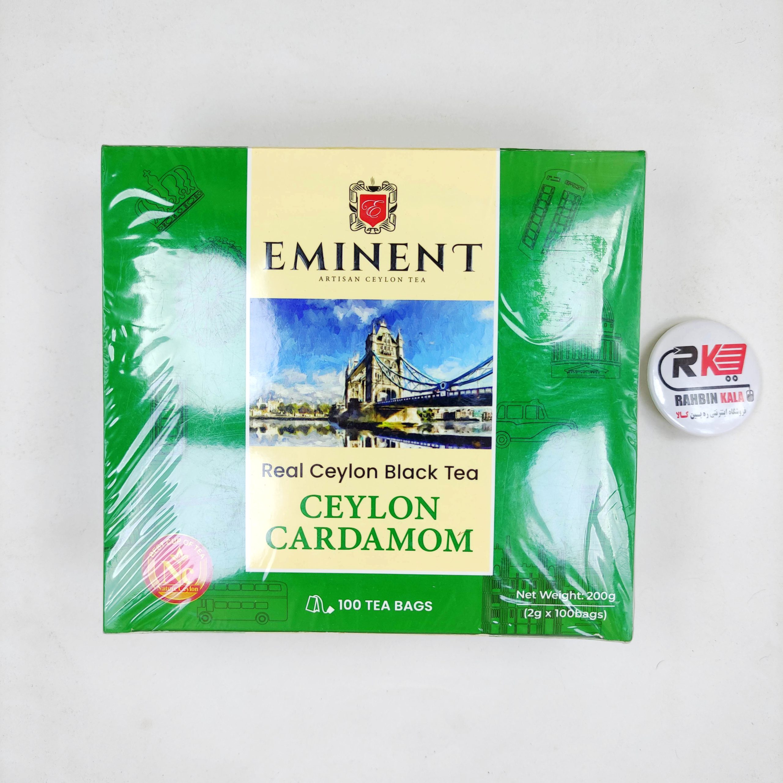 چای کیسه ای امیننت هل دار طرح جدید EMINENT CARDAMOM عطری هل دار تی بگ 100 تایی