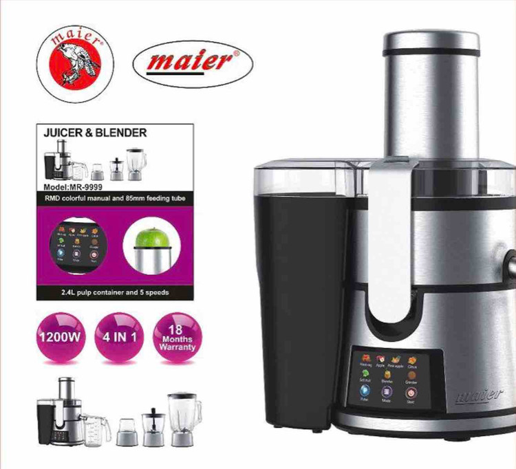 آبمیوه گیری چهارکاره مایر مدل MR-9999 | دستگاه حرفه‌ای 4 کاره تضمین اصالت و سلامت