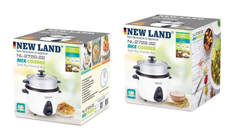پلوپز نیولند NL2722-22 | خرید Rice Cooker با قابلمه سرامیکی و سبد بخارپز تضمین اصالت و سلامت