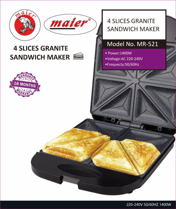 اسنک ساز Maier مدل MR-521 | خرید Maier Sandwich Maker تضمین اصالت و سلامت