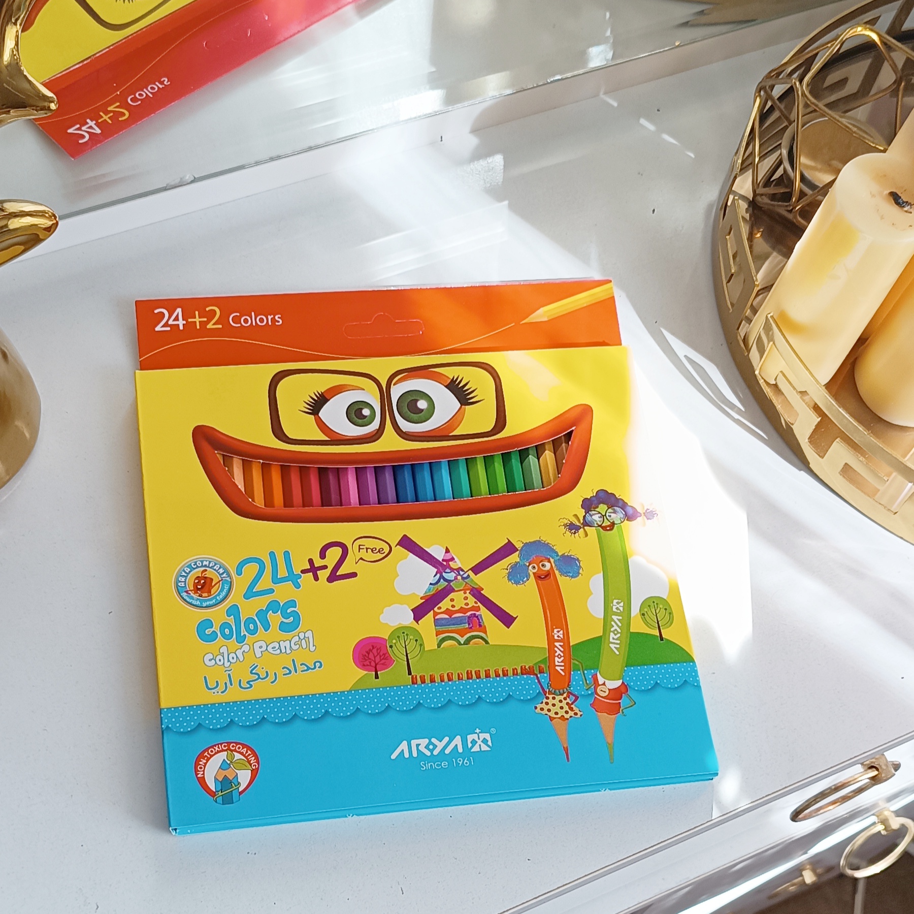 مداد رنگی 24 تایی آریا