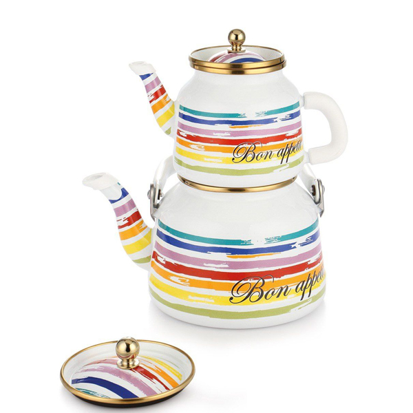 کتری و قوری لعابی ترک کد 4455