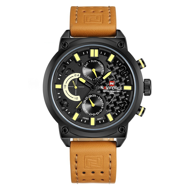 ساعت نیوی فورس Naviforce NF 9068 B/Y/B/N بند چرم