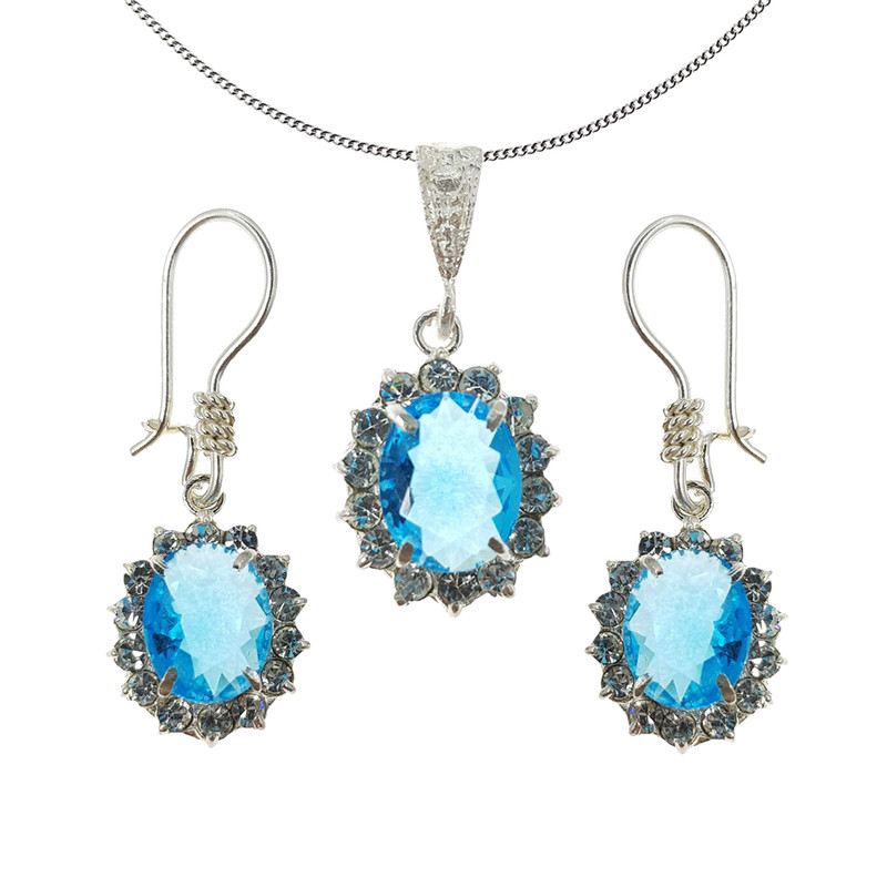 نیم ست نقره زنانه سلین کالا مدل Ce-topaz8 ارسال فوری درجه یک مدل 1