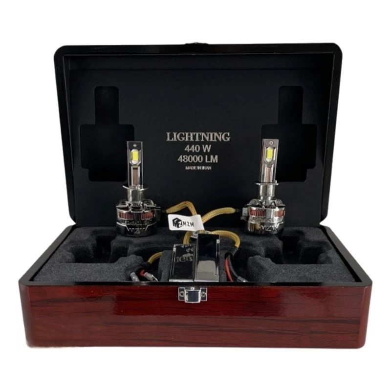 هدلایت خودرو ام زد ام لایتینگ کد 02 پایه H1 تک کنتاکت بسته 2 عددی