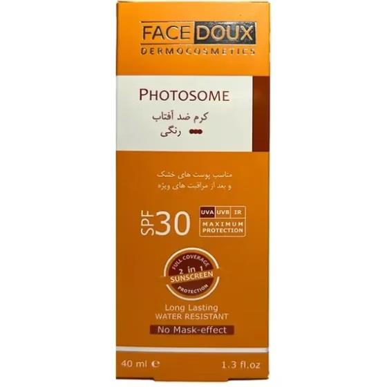 کرم ضد آفتاب رنگی فوتوزوم SPF 30 بژ متوسط فیس دوکس