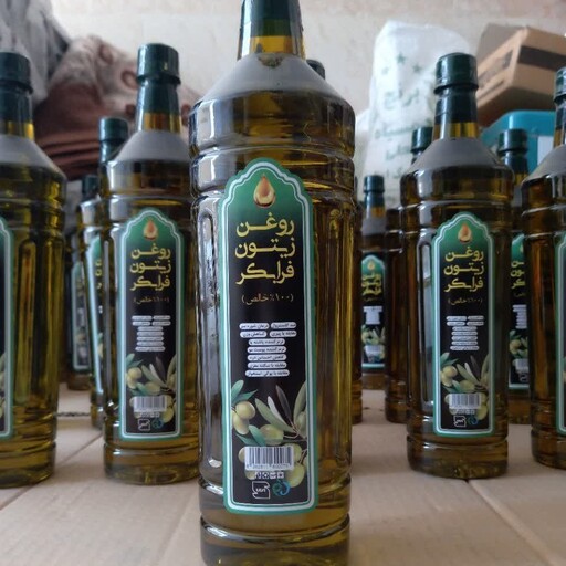 روغن زیتون سبزفرابکر اعلا بی بو و بابو (یک لیتری)اعلا طارم تضمین کیفیت 