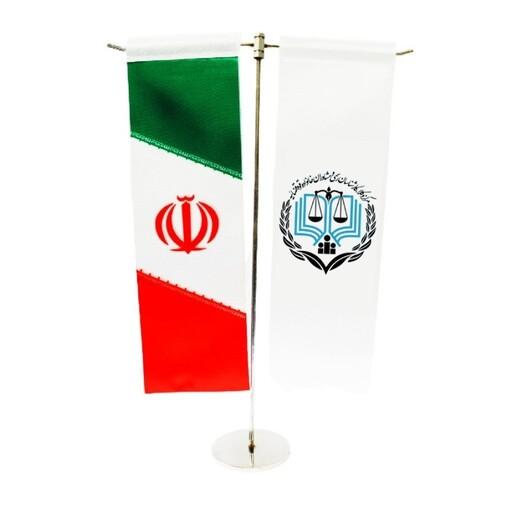 پرچم تی T اصل پک کامل با پایه استیل با بهترین متریال چاپ دورو