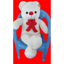 عروسک خرس تدی یک متری فول سایز رنگ سفید کار تولیدی پر شده از الیاف فنری ضد حساسیت نوزاد 