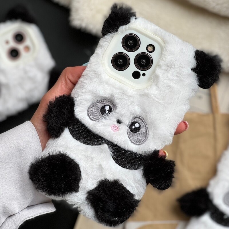 قاب موبایل گارد قاب Panda عروسکی پشمالو (کدC1606)آیفون اپل